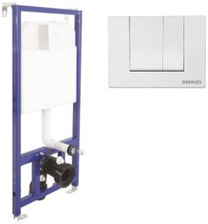 Инсталляция для унитаза Berges Novum S1 с кнопкой белый 040241